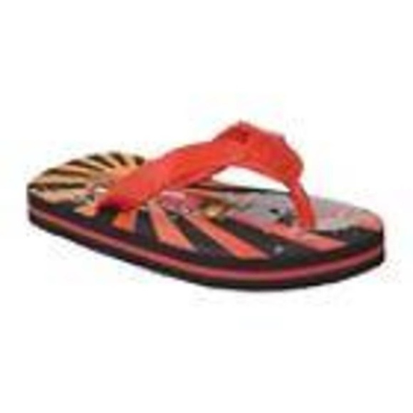 Toddler Boys Disney Cars Flip Flops 5/6T Red & Black Thong Sandals Non Slip - Picture 1 of 4